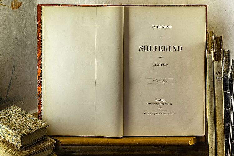 Henry Dunants "Eine Erinnerung an Solferino" (Jörg F. Müller / DRK) Henry Dunants "Eine Erinnerung an Solferino" (Jörg F. Müller / DRK)